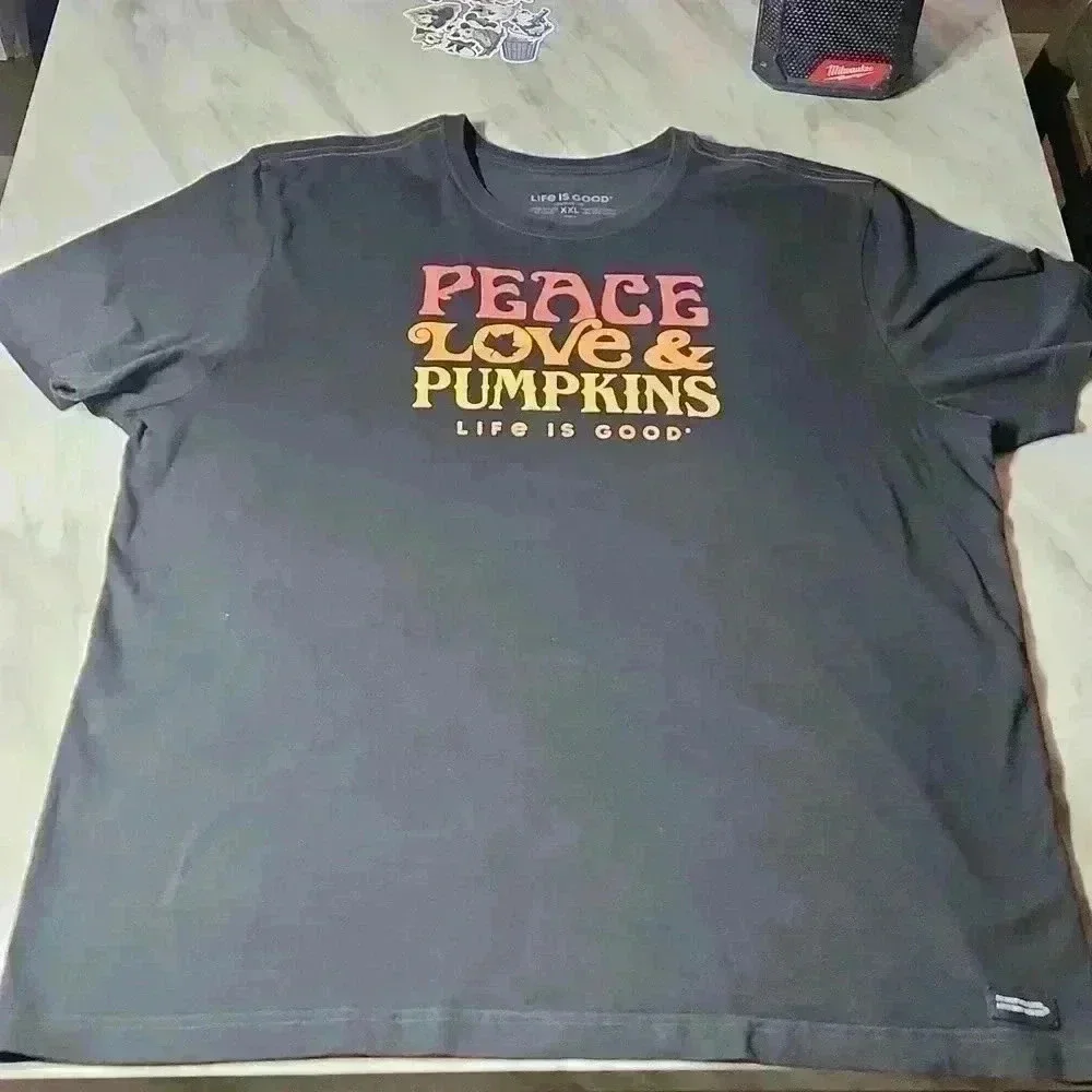 Life is good size xxl mens black t shirt falllllll!!! Pumkins!! - Picture 7 of 7